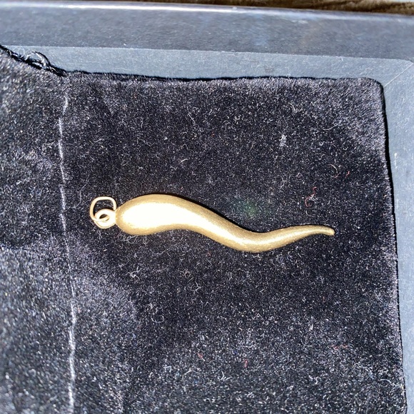 💛NWOT VTG 14K Solid Gold Italian Large Horn Pendant - Picture 6 of 11